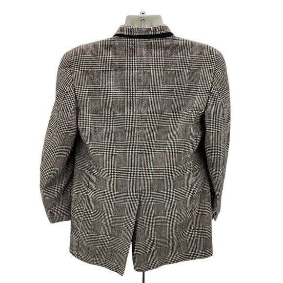 Vintage Jos.A.Bank Clothiers Wool Houndstooth Tweed Blazer Jacket Mens 42 - Picture 3 of 8